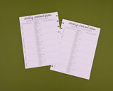 Weekly Workout Paper Pack