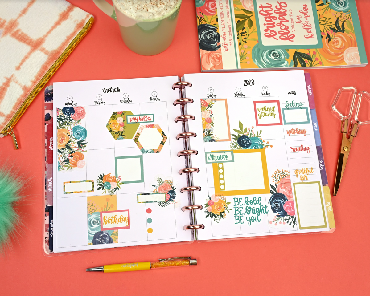 Bright Florals Volume Two Sticker Book kellofaplan