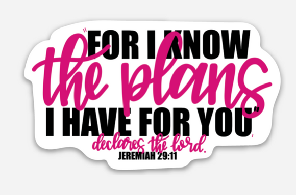 I Know the Plans I Have for You- Die Cut Vinyl Sticker