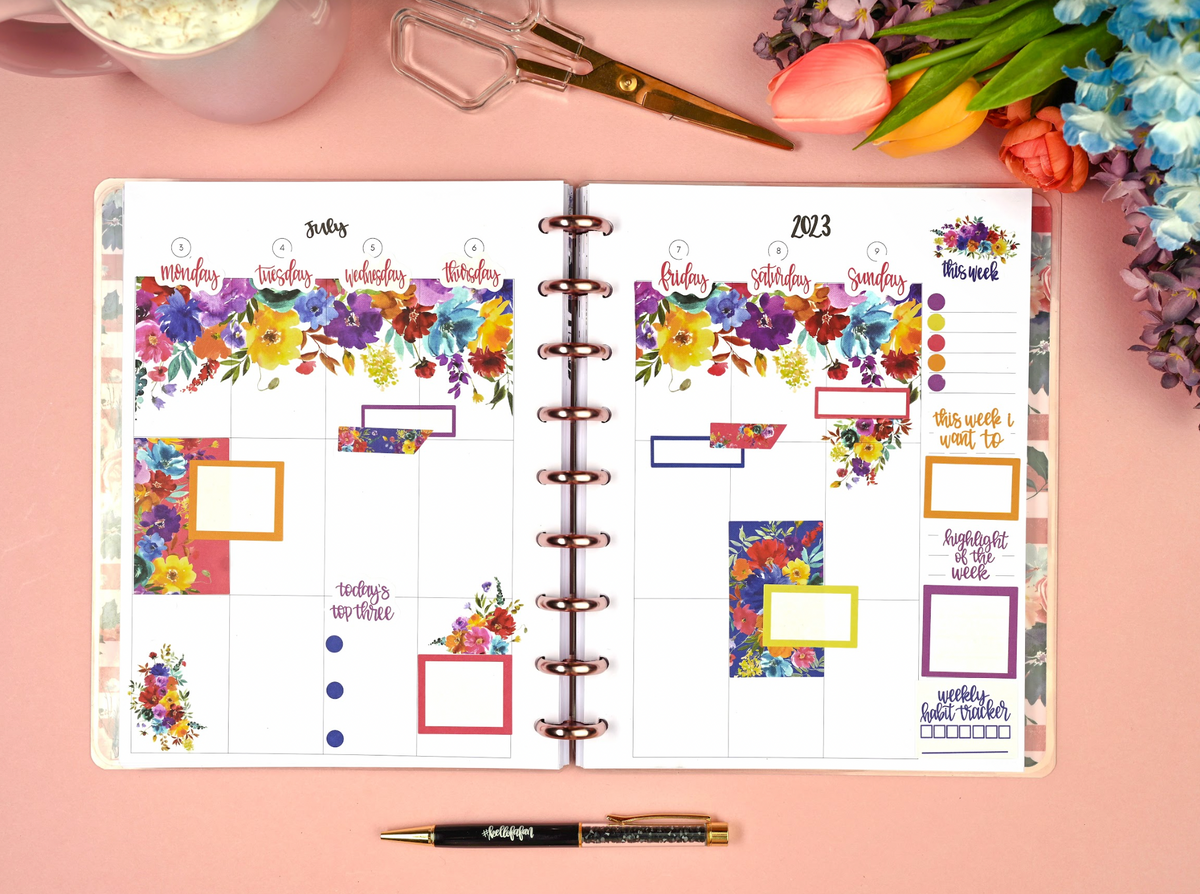 Bonnie Monthly Spread 7x9 Planner Stickers - 2022/2023 Monthly Planner  Stickers