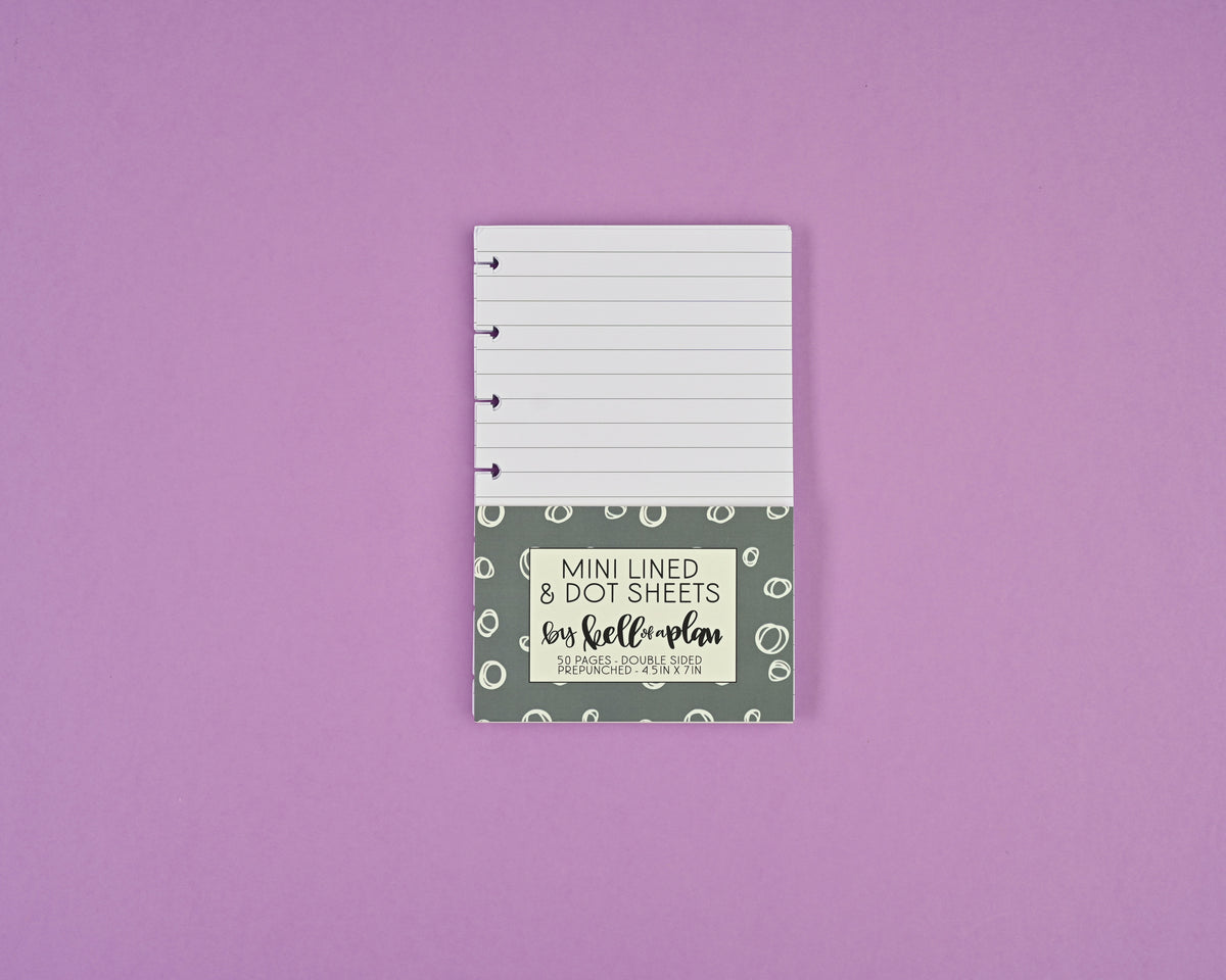 Mini Lined & Dotted Sheets- 50 Sheets – kellofaplan