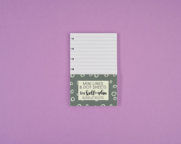 Mini Lined & Dotted Sheets- 50 Sheets