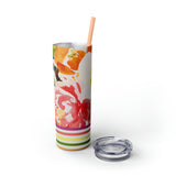 Watercolor Florals 2024 Planner Skinny Tumbler with Straw, 20oz