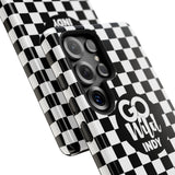 Black Check Go Wild Indy Tough Phone Cases