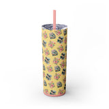 Reading Planner Skinny Tumbler with Straw, 20oz