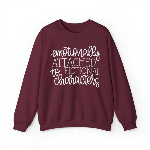 Emotionally Attached to Fictional Characters- Unisex Heavy Blend™ Crewneck Sweatshirt