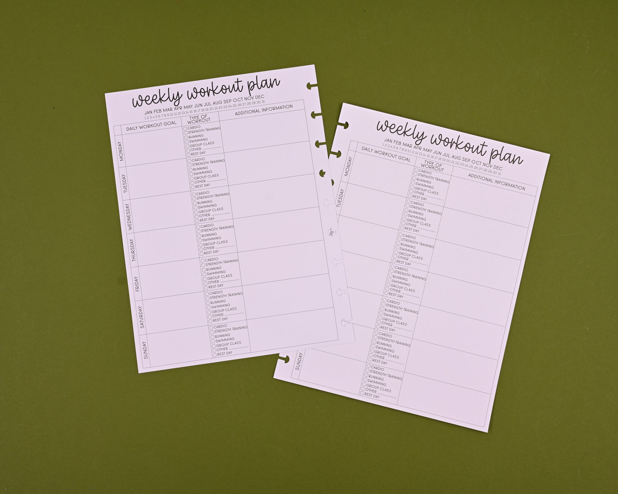 Work Out Paper Weekly Workout Paper Pack – kellofaplan