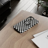 Black Check Go Wild Indy Tough Phone Cases