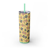 Reading Planner Skinny Tumbler with Straw, 20oz