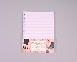 Lined and Dot Grid Sheets Paper Pack