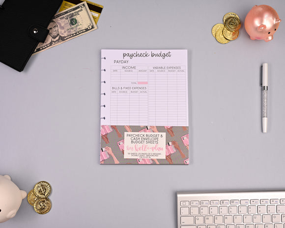 Paycheck Budget & Cash Envelope Budget Sheets
