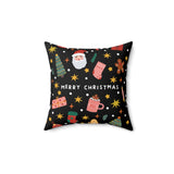 Merry Christmas Spun Polyester Square Pillow