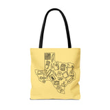 Kellofaplan Texas Planner Tote Bag (YELLOW with BLACK PRINT)