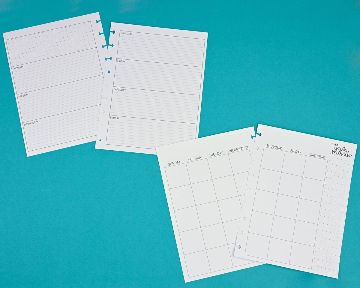 Six Month Undated Horizontal Planner Extension Paper Pack – kellofaplan