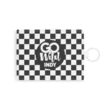 Black Check Go Wild Indy Leather Card Holder