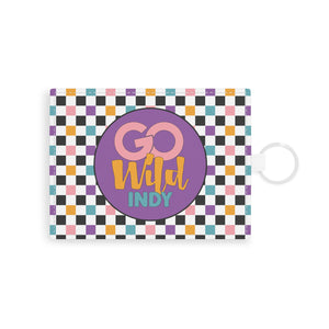 Colorful Plaid Go Wild Indy Leather Card Holder