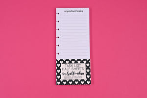 Task List Half Sheets Paper Packs