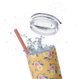 Daily Florals Skinny Tumbler with Straw, 20oz