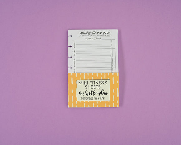 Mini Fitness Sheets Paper Pack- 52 Weeks