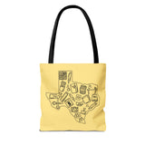 Kellofaplan Texas Planner Tote Bag (YELLOW with BLACK PRINT)