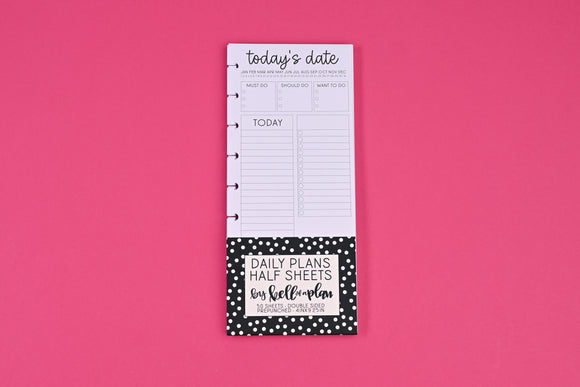 Daily Plans Half Sheets Paper Packs