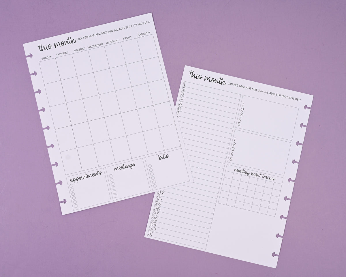 Monthly Sheets Paper Pack 2nd Edition – kellofaplan