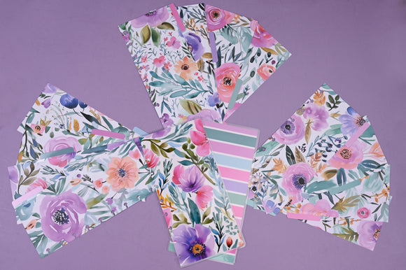 Purple Floral Half Sheets Cover & Divider Set