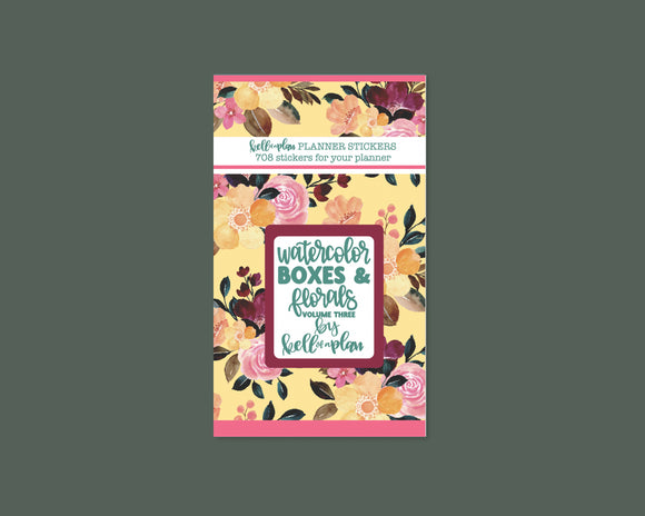 Watercolor Boxes & Florals Volume Three Sticker Book