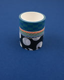 Blue, Cool Wavy, and Black with White Dot Scalloped Junk Journal Washi Tape Set