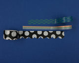 Blue, Cool Wavy, and Black with White Dot Scalloped Junk Journal Washi Tape Set