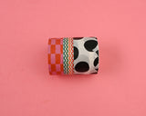 Pink, Warm Wavy, and White with Black Dot Scalloped Junk Journal Washi Tape Set