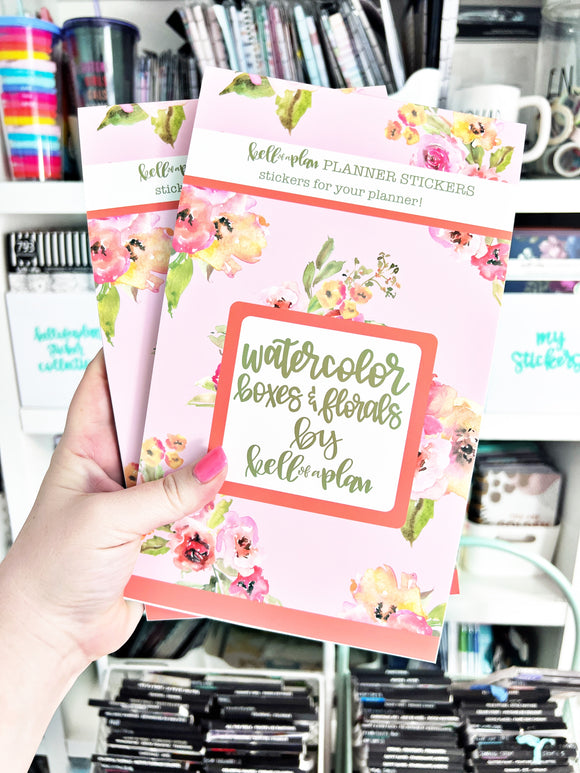 Watercolor Boxes & Florals Sticker Book