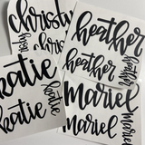 Hand Lettered Vinyl Decal Stickers- 3 Pack